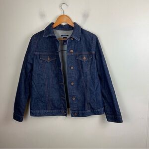 Gap Men’s Dark Wash Rigid Denim Jacket Utility Fall Classic‎ Normcore Size Small